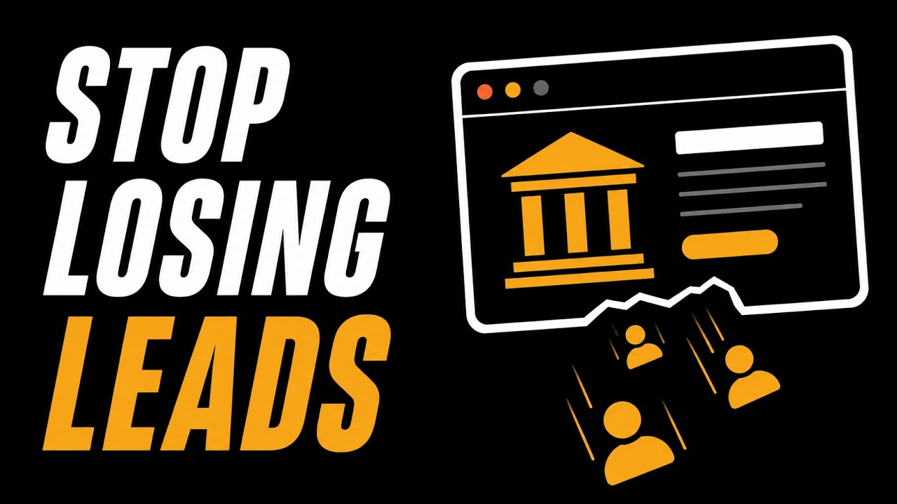Video thumbnail reading Stop Losing Leads beside an illustrated law firm website