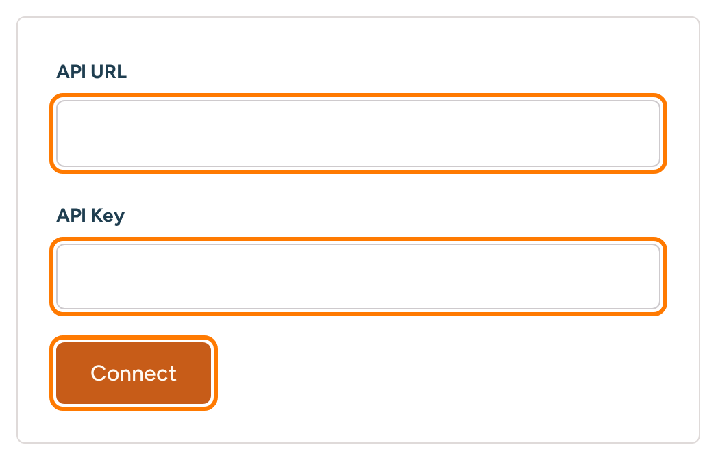 ActiveCampaign connection form in RightMessage with the API URL and API Key fields and Connect button highlighted