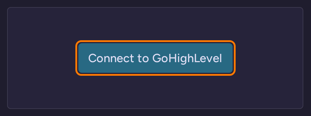 GoHighLevel connection controls in RightMessage, with no credentials entered