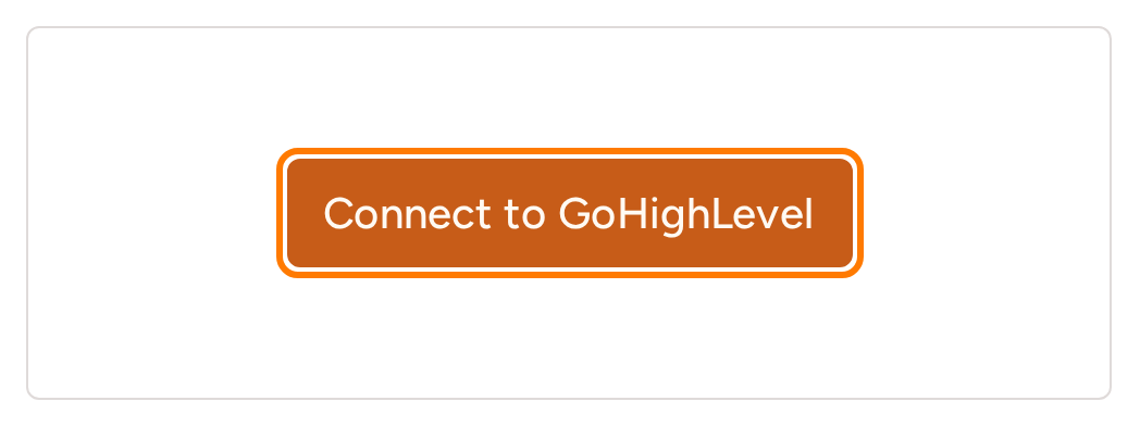 GoHighLevel connection controls in RightMessage, with no credentials entered