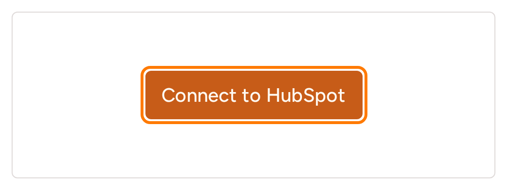 HubSpot connection controls in RightMessage, with no credentials entered