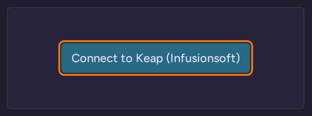 Keap connection controls in RightMessage, with no credentials entered