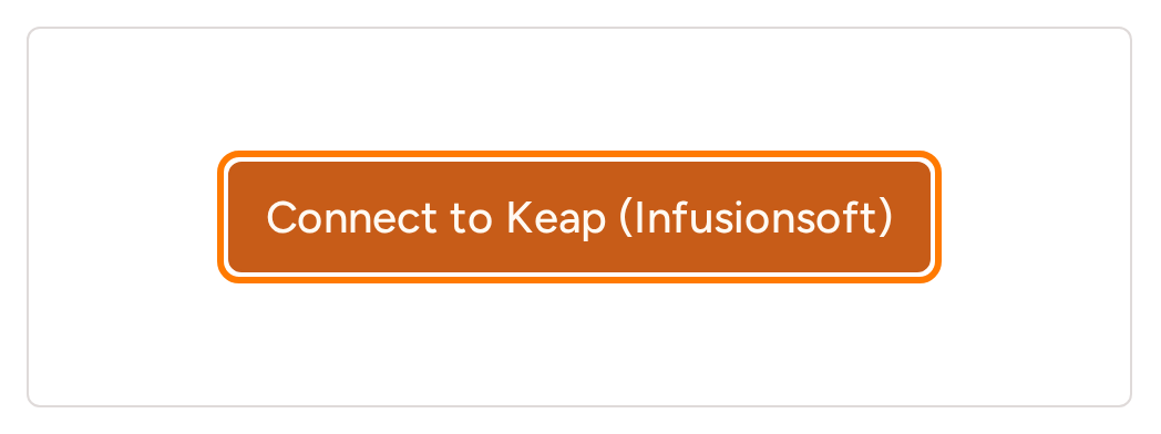 Keap connection controls in RightMessage, with no credentials entered