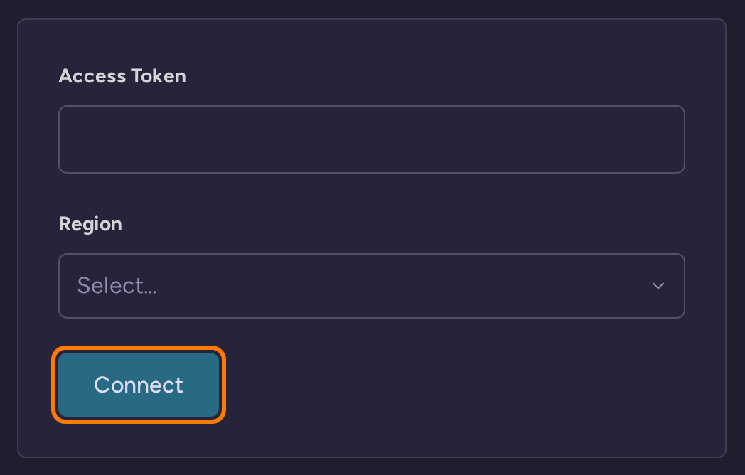 Intercom connection controls in RightMessage, with no credentials entered