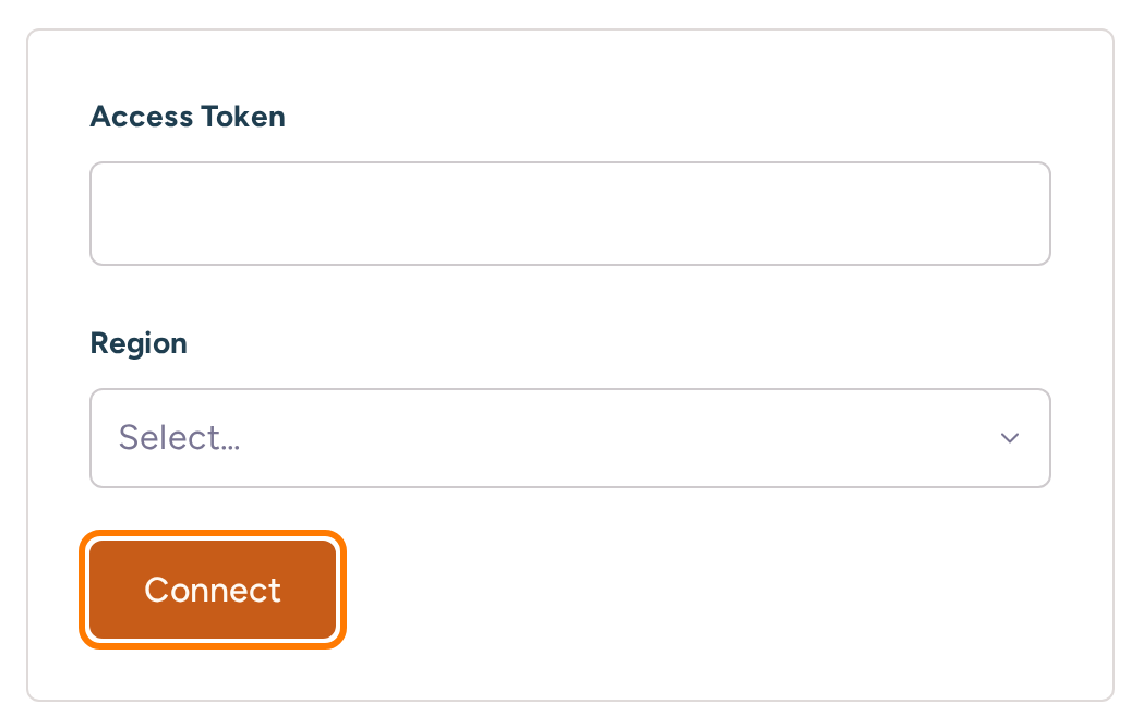 Intercom connection controls in RightMessage, with no credentials entered