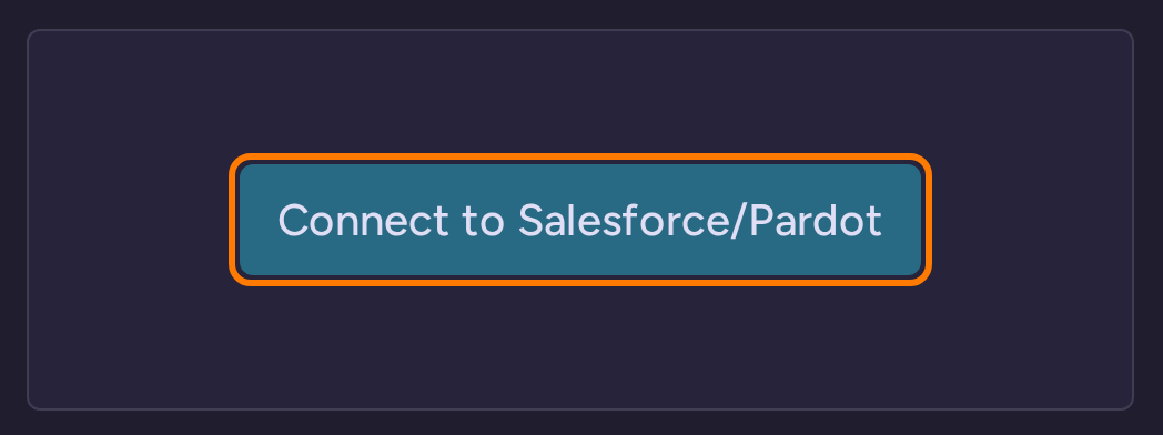 Salesforce Account Engagement connection controls in RightMessage, with no credentials entered