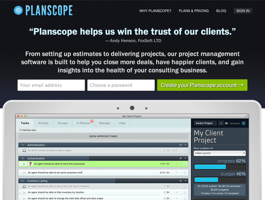 Planscope screenshot