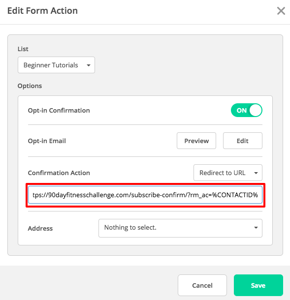 Sending subscriber data on an ActiveCampaign form