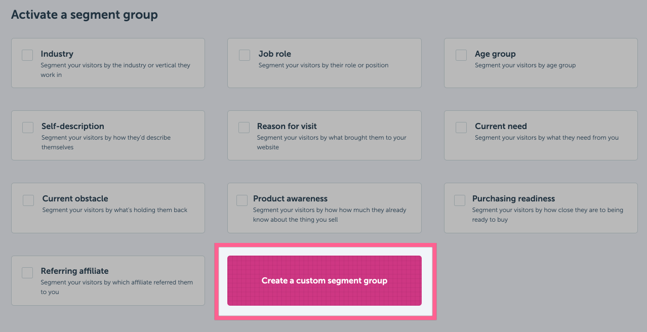 Segment Group - Add a new segment without a template