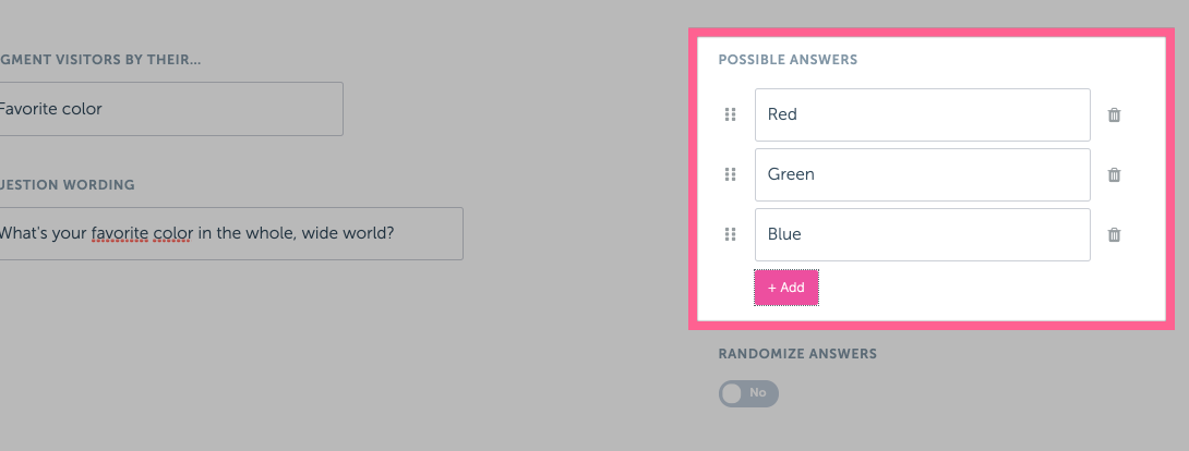 Segment Group - List of available segments